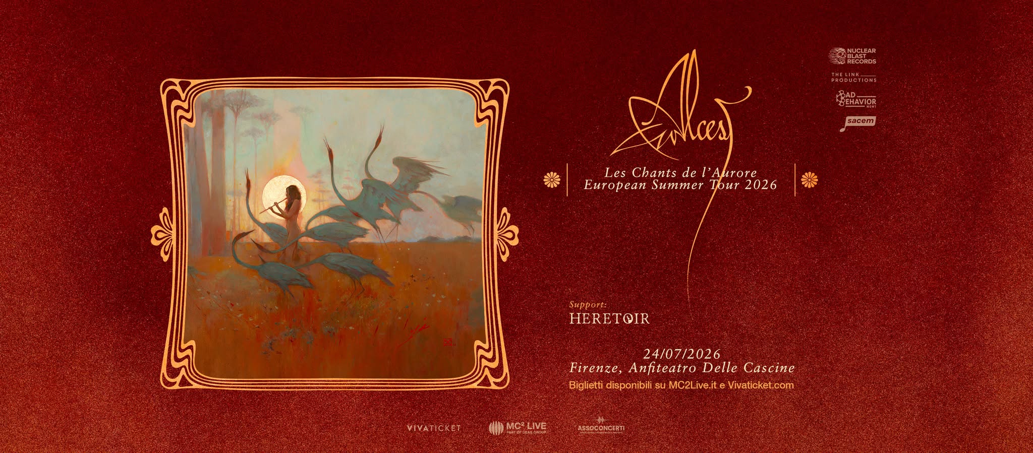 Evento Alcest Firenze, Anfiteatro delle Cascine Ernesto De Pascale Locandina Alcest Firenze, Anfiteatro delle Cascine Ernesto De Pascale - venerdì 24 luglio ore 20:00 - 22:00