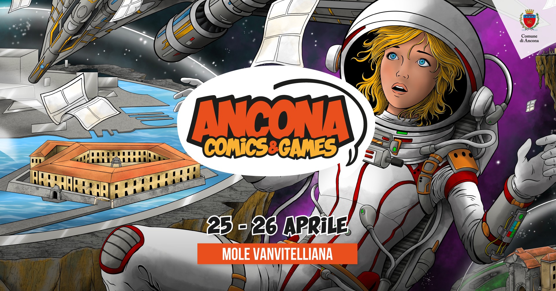 Evento Ancona Comics And Games Locandina Ancona Comics And Games - da sabato 25 aprile - domenica 26 aprile 2026 ore 10:00 ore 19:00