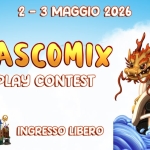 Binascomix Cosplay Contest 2026 Potrebbe essere un'immagine raffigurante il seguente testo "2-3 MAGGIO 2026 XC cosplay BINASCOMIX COSPLAY CONTEST B Conil patrocinio di: 金 BINASCOMIY COMIS BINAS .場 X MAET INGRESSO LIBERO IRE"