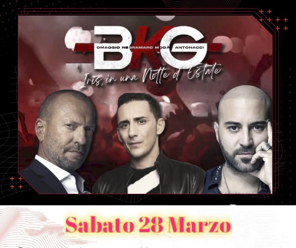 BKG tribute Biagio/ Moda’/ Negramaro Potrebbe essere un'immagine raffigurante testo