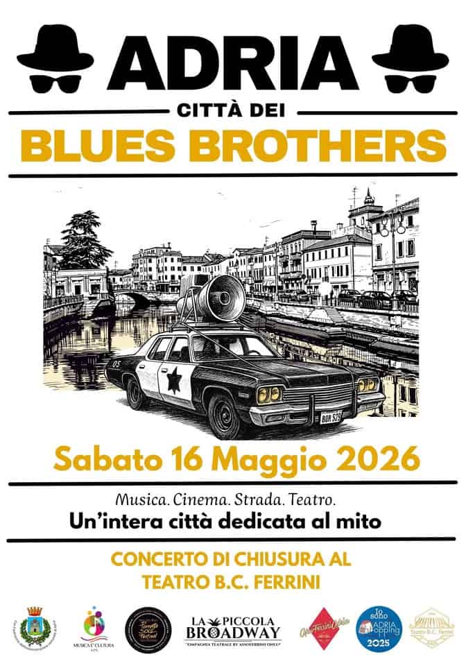 Blues Brothers Day – Adria Potrebbe essere un'immagine raffigurante testo