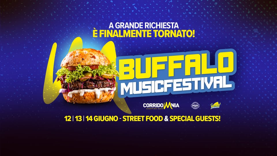 Evento Buffalo Music Festival Locandina Buffalo Music Festival - da venerdì 12 giugno - sabato 13 giugno 2026 ore 18:00 ore 00:00