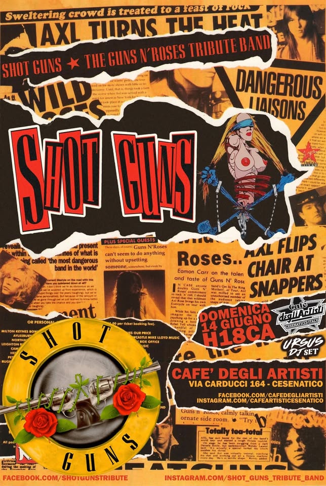 Evento Cafe’ Degli Artisti Live SHOT GUNS – Guns’ N’ Roses Tribute Band & Rock Party Locandina Cafe’ Degli Artisti Live SHOT GUNS – Guns’ N’ Roses Tribute Band & Rock Party - domenica 14 giugno ore 18:00 - 20:00