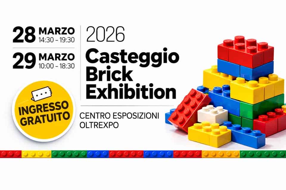 Casteggio Brick Exhibition 2026 Potrebbe essere un'immagine raffigurante il seguente testo "28 28MARZ0 14:30-19:30 14:30 -19:30 MARZO 2026 29 10:00 -18:30 MARZO Casteggio Brick Exhibition INGRESSO GRATUITO CENTRO ESPOSIZIONI OLTREXPO"