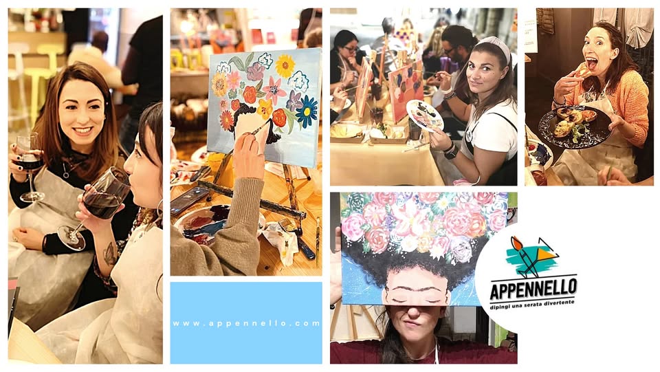 Catania: Frida Fiorita, un aperitivo Appennello🎨 Potrebbe essere un'immagine raffigurante il seguente testo "www.appennello.com PP penn e a| B pp APPENNELLO dipingi បន serata divertente"