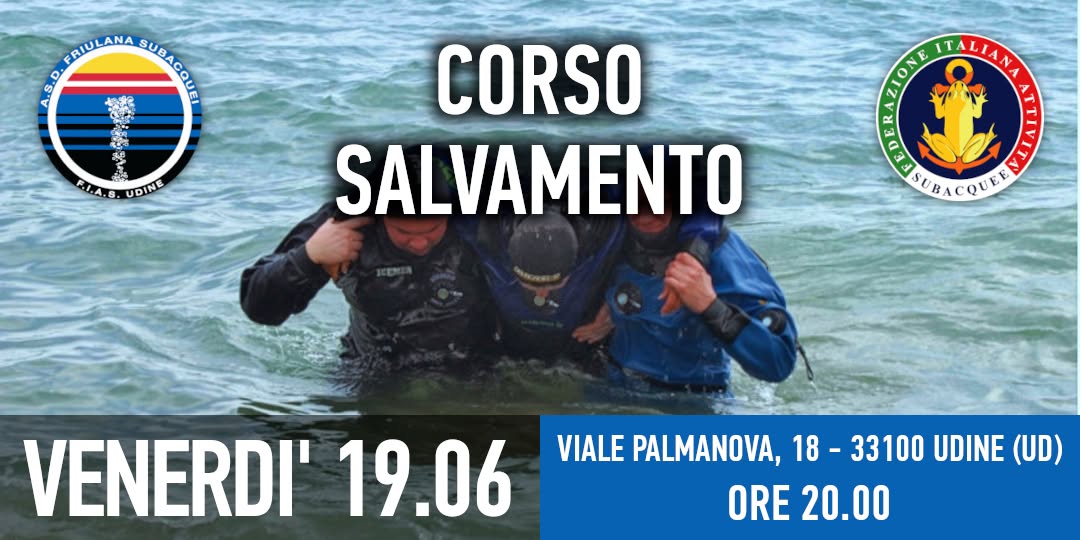 Evento Corso Salvamento Locandina Corso Salvamento - venerdì 19 giugno ore 20:00 - 22:00