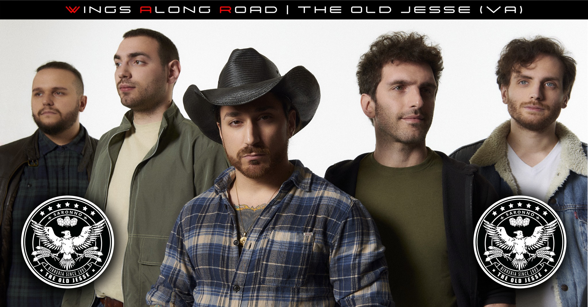 Country Night at OLD JESSE with WINGS ALONG ROAD Potrebbe essere un'immagine raffigurante il seguente testo "WINGS ALONG ROAD THE OLD JESSE (日) ONNO ナ 동 ES LD ESS SAMONTO SARONNO mC اری"