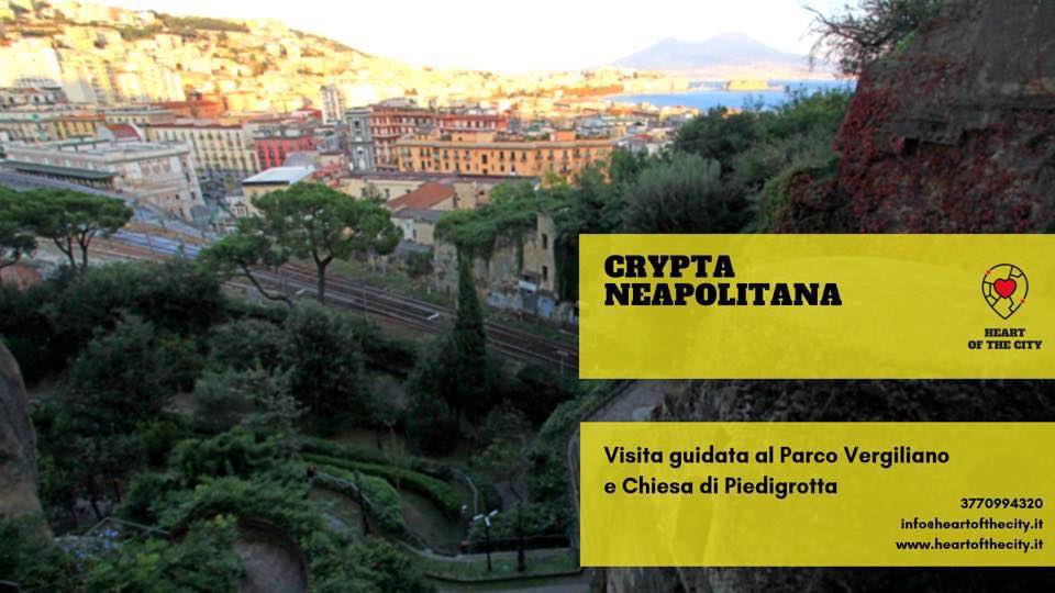 Crypta Neapolitana – tour chiesa Piedigrotta e Parco Vergiliano Potrebbe essere un'immagine raffigurante Stari Most e il seguente testo "CRYPTA NEAPOLITANA TEART THE CITY Visita guidata al Parco Vergiliano e Chiesa di Piedigrotta 3770994320 Infoeheartofthecity.it www.heartofthecity.it"