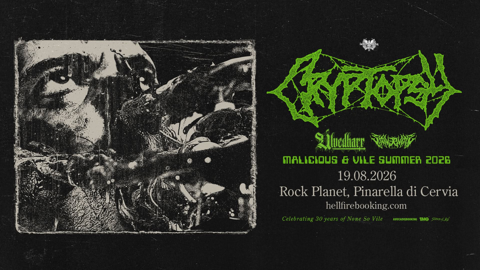 Evento Cryptopsy, Ulvedharr e Strike Avenue Rock Planet, Pinarella di Cervia Locandina Cryptopsy, Ulvedharr e Strike Avenue Rock Planet, Pinarella di Cervia - mercoledì 19 agosto ore 22:30 - 00:30