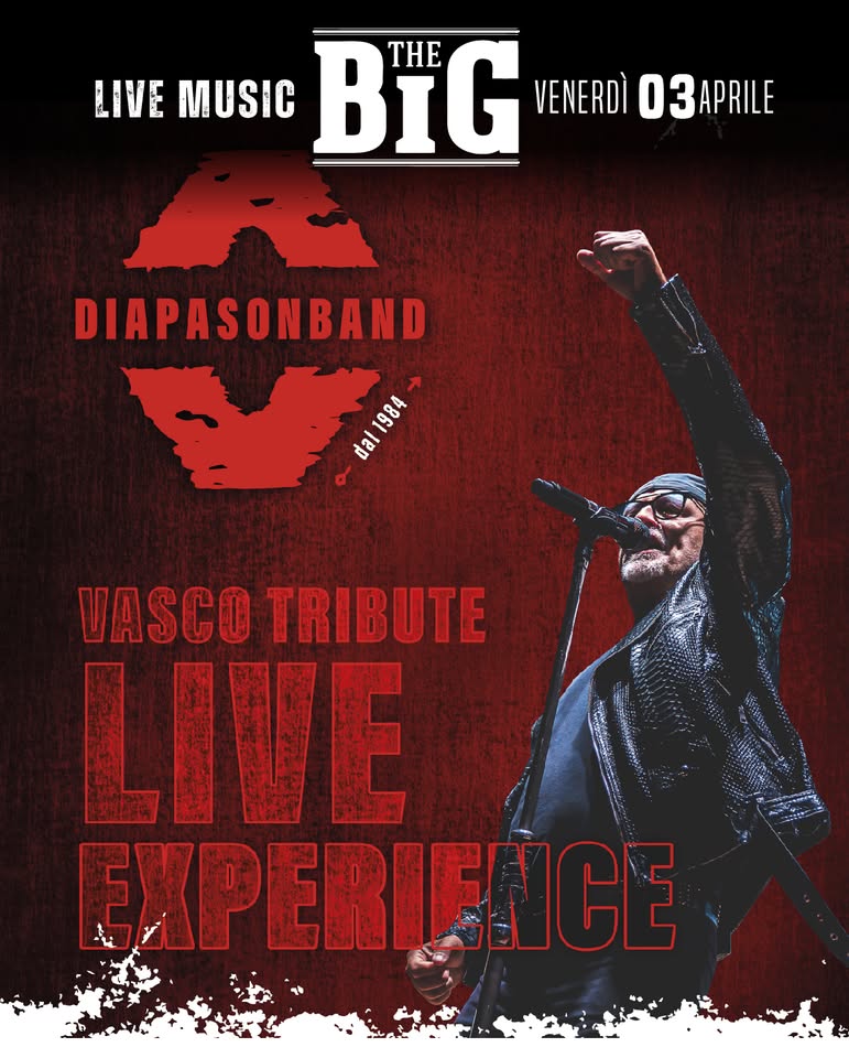 🎸 DIAPASONBAND @ THEBIG VICENZA: La Storia del Rock di Vasco Live! Potrebbe essere un'immagine raffigurante il seguente testo "THE LIVE MUSIC BIG VENERDÌ VENERDÌ03APRILE 03APRILE O 03 APRILE DIAPASONBAND MalgA 984 1884 VASCOTRIBUTE VASCO TRIBUTE LIVE EXPERIENCE"