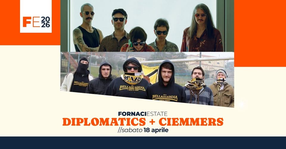 Diplomatics + Ciemmers | Fornaci Estate (VI) Potrebbe essere un contenuto grafico raffigurante il seguente testo "FEZ0 20 CcTaTи BELLAGIARDY VD กปอ BELLA BELL N AGL ARDLA BELLAGUARDIĄ FORNACIESTATE DIPLOMATICS + CIEMMERS I/sabato 18 aprile"