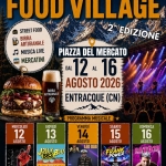 ENTRACQUE (CN) Food Village 2^ edizione ENTRACQUE (CN) Food Village 2º edizione a Entracque (CN) il 12 agosto - 16 agosto 2026