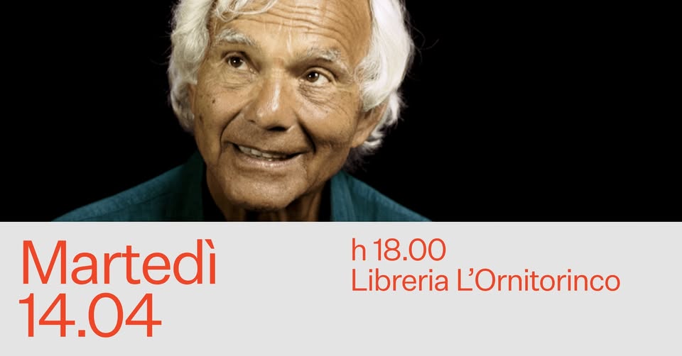 Eugenio Barba a Firenze Potrebbe essere un'immagine raffigurante il seguente testo "Martedì 14.04 h 18.00 Libreria L'Ornitorinco"