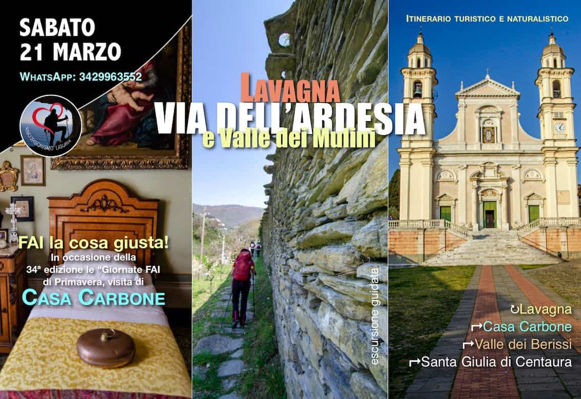 Evento FAI la cosa giusta – Lavagna Via dell’Ardesia lungo la Valle dei Mulini e visita di Casa Carbone Locandina FAI la cosa giusta – Lavagna Via dell’Ardesia lungo la Valle dei Mulini e visita di Casa Carbone - sabato 21 marzo ore 10:00 - 17:00