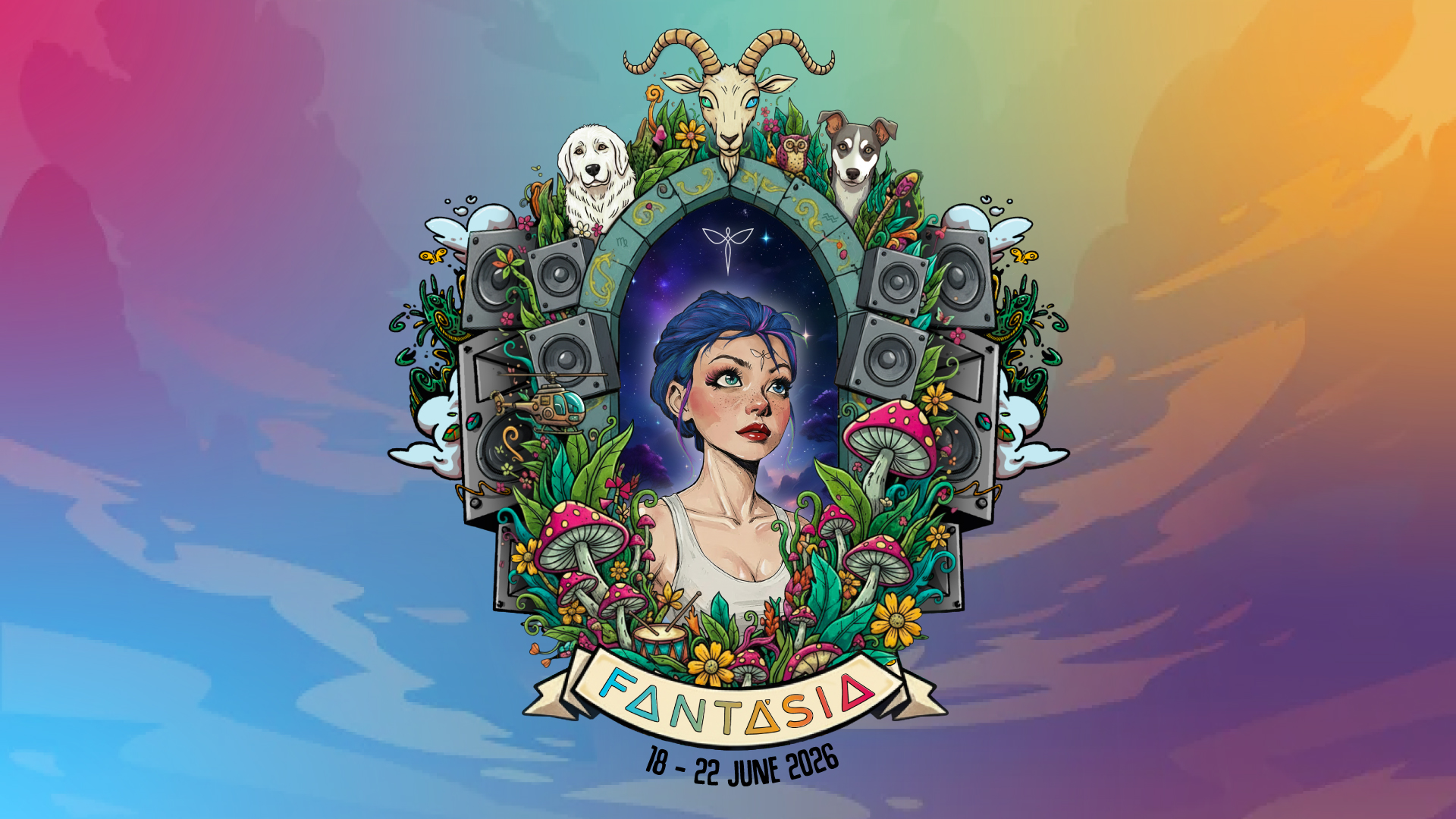 Fantàsia Festival 2026 Potrebbe essere un contenuto di pop art raffigurante il seguente testo "90 FANTASIA 18-22JUNE2026 22 2JUNE 2026 18-22"