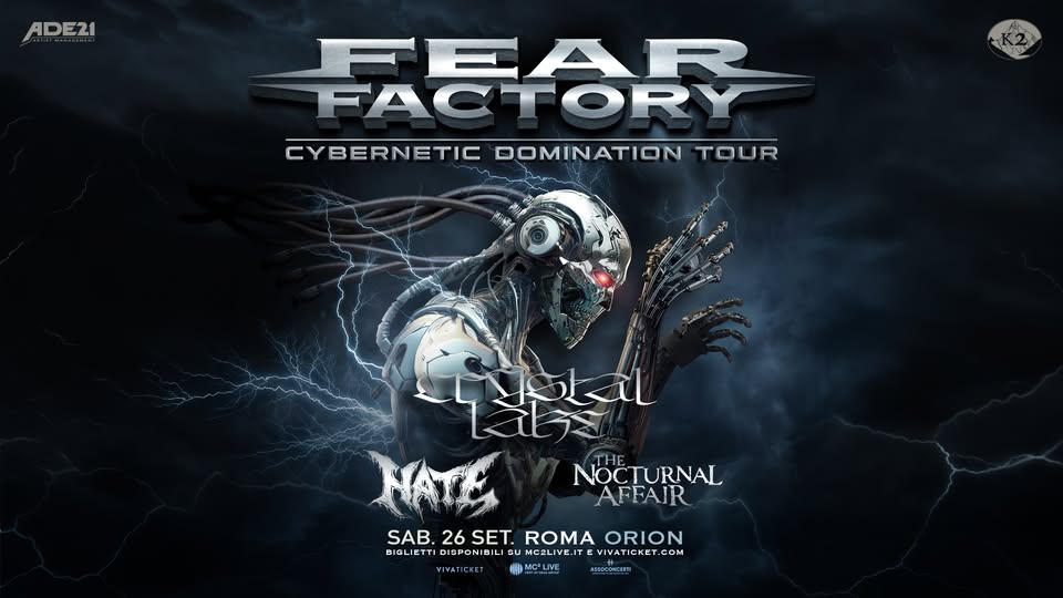 Evento Fear Factory – Cybernetic Domination Tour Ciampino (Roma), Orion Locandina Fear Factory – Cybernetic Domination Tour Ciampino (Roma), Orion - sabato 26 settembre ore 18:30 - 20:30