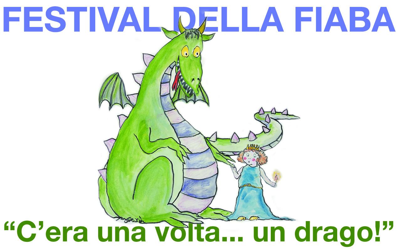Festival della fiaba: c’era una volta… un drago! Potrebbe essere un'immagine raffigurante il seguente testo "FESTIVAL DELLA FIABA "C'era una volta... un drago!""