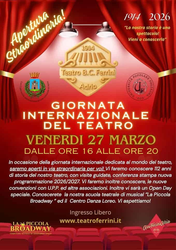 Giornata Internazionale del Teatro -Open Day Potrebbe essere un'immagine raffigurante testo