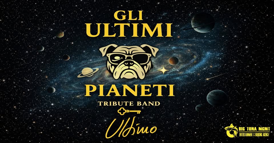 GLI ULTIMI PIANETI – ULTIMO TRIBUTE BAND live@ENFANT PRODIGE, GRUMOLO DELLE ABADESSE (VI) Potrebbe essere un'immagine raffigurante testo