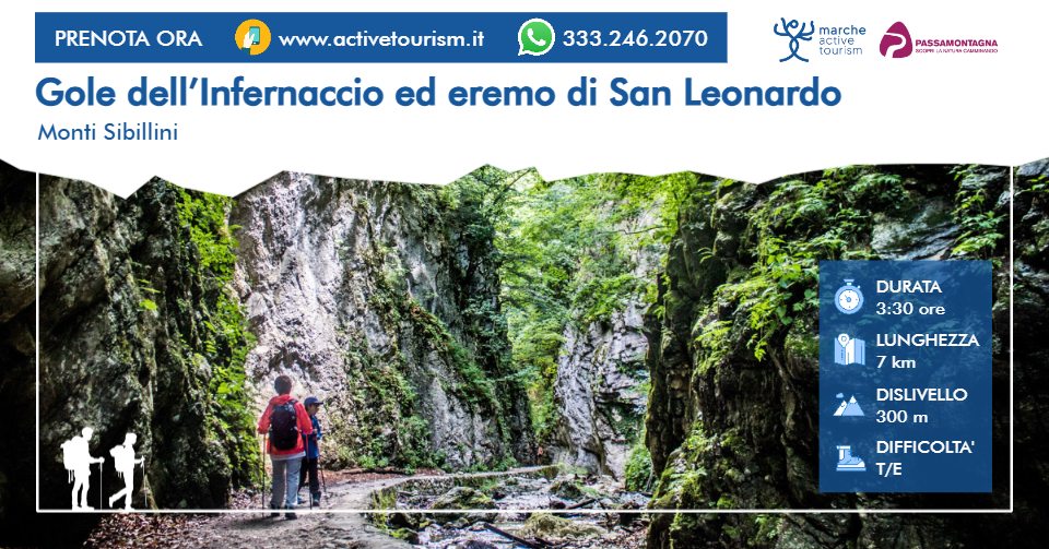 Evento Gole dell’Infernaccio ed eremo di San Leonardo Locandina Gole dell’Infernaccio ed eremo di San Leonardo - da domenica 3 maggio - domenica 1 novembre 2026 ore 09:30 ore 13:30