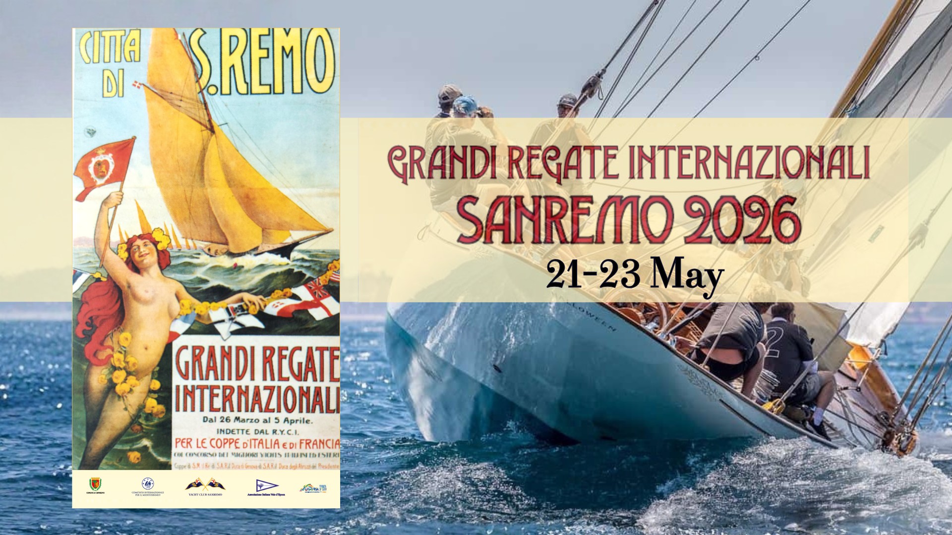 GRANDI REGATE INTERNAZIONALI CIM CLASSIC YACHT TROPHY 2026 Potrebbe essere un'immagine raffigurante gare di barche, barca, vela e testo
