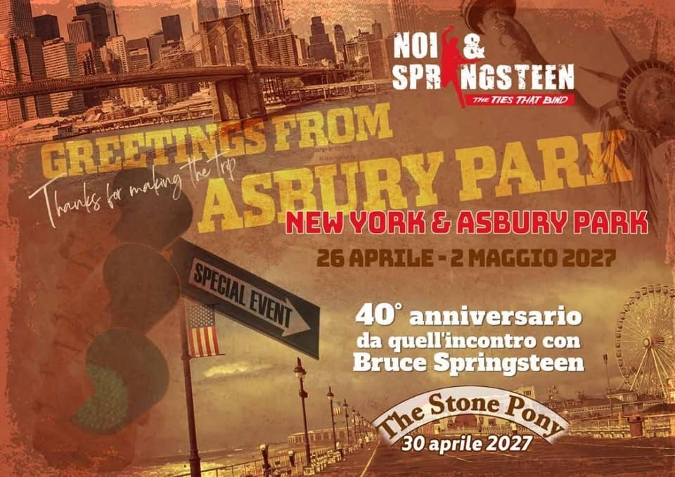 Evento Greetings From Asbury Park Thanks For Making The Trip Locandina Greetings From Asbury Park Thanks For Making The Trip - da lunedì 26 aprile - domenica 2 maggio 2027 ore 09:00 ore 10:00