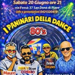 I PANINARI DELLA DANCE 80’s Potrebbe essere un'immagine raffigurante il seguente testo "RISTO GRILL RISTO GRILL fossa Risto Grill Ca' Fossà Sabato 20 Giugno ore 21 via Fossà 37 San Donà di Piave info e prenotazioni 0421320419 PANINARI 80's DELLA DANCE DANCE Ivan DRUMS MIKY Djset MIKYDjset Dj set Mauro COSMO VOICE Apericena con il M° Antonio Bidogia مرنس"
