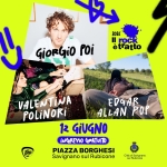 Il Rock è Tratto Festival / Giorgio Poi / ingresso gratuito Potrebbe essere un contenuto di pop art raffigurante il seguente testo "2026 rock ètratto ኢ 美 لا MotGiorOi GoRGiOPOI 12 GiVGNO iNGRESSO GRATUITO PIAZZA BORGHESI Savignano sul Rubicone ៥. Citth e ב enocibuRIS"