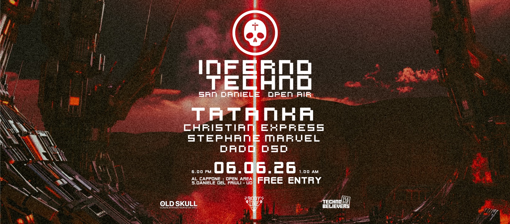 Evento Inferno Techno Open Air W – Tatanka – Free Entry Locandina Inferno Techno Open Air W – Tatanka – Free Entry - sabato 6 giugno ore 18:00 - 01:00