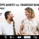 JENS DÜPPE QUINTET feat. FRANCESCO BEARZATTI Potrebbe essere un'immagine raffigurante una o più persone, barba, sassofono, clarinetto, tromba e il seguente testo "JENS DÜPPE QUINTET FEAT. FRANCESCO BEARZATTI SAB. 11 APRILE ISM H.21:30 SALA SAMMARTINO VIA SAN MARTINO 63, PISA D . Produziane Vusico HIOI アト aлиa SAMMARTINO CHREIO SPAZIOARSENALE ARSENALE- ARSE ALE"