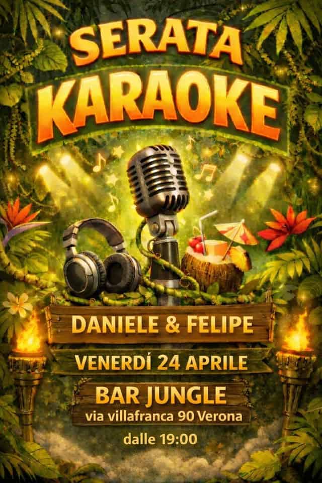 Evento Karaoke Jungle Locandina Karaoke Jungle - venerdì 24 aprile ore 19:00 - 21:00