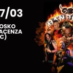KIOSKO-BANDIDO TRIBUTE BAND LITFIBA Potrebbe essere un'immagine raffigurante incendio e il seguente testo "EUPE 27/03 KIOSKO THE PIAÇENZA (C) SAVE DATE SAVETHEDATE ROB 精液巧量"