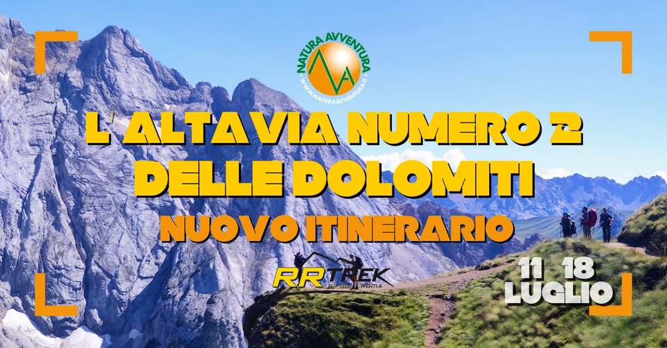 L’ALTAVIA 2 DELLE DOLOMITI ** NUOVO ITINERARIO ** Potrebbe essere un'immagine raffigurante testo