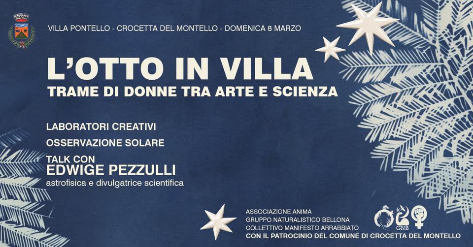 Evento L’Otto in Villa – Trame di Donne tra Arte e Scienza Locandina L’Otto in Villa – Trame di Donne tra Arte e Scienza - domenica 8 marzo ore 14:00 - 20:30