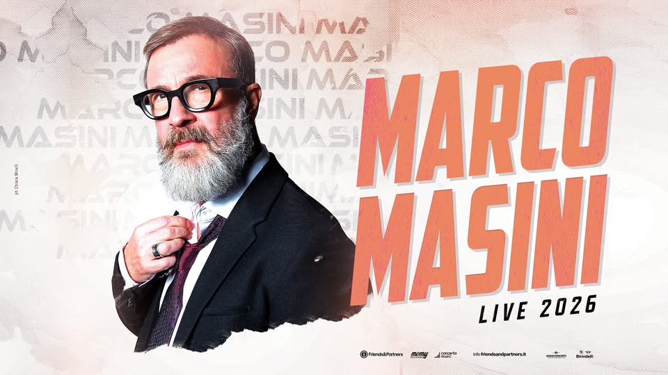 MARCO MASINI — LIVE 2026 // BERGAMO Potrebbe essere un'immagine raffigurante una o più persone, barba e testo