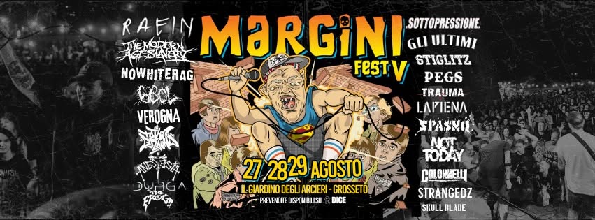 Evento Margini Fest 5 Locandina Margini Fest 5 - da giovedì 27 agosto - sabato 29 agosto 2026 ore 17:30 ore 02:00
