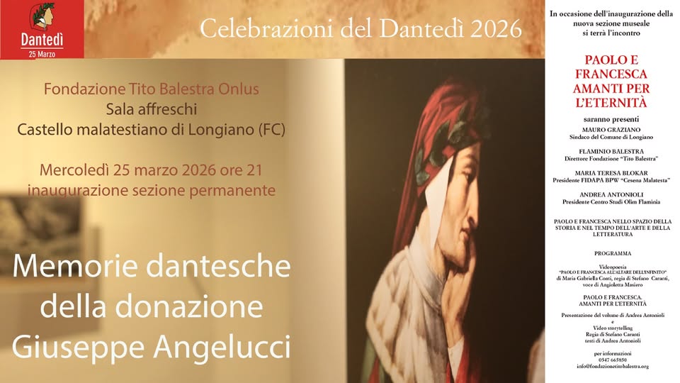 Evento Memorie Dantesche della donazione Angelucci Locandina Memorie Dantesche della donazione Angelucci - mercoledì 25 marzo ore 21:00 - 23:00