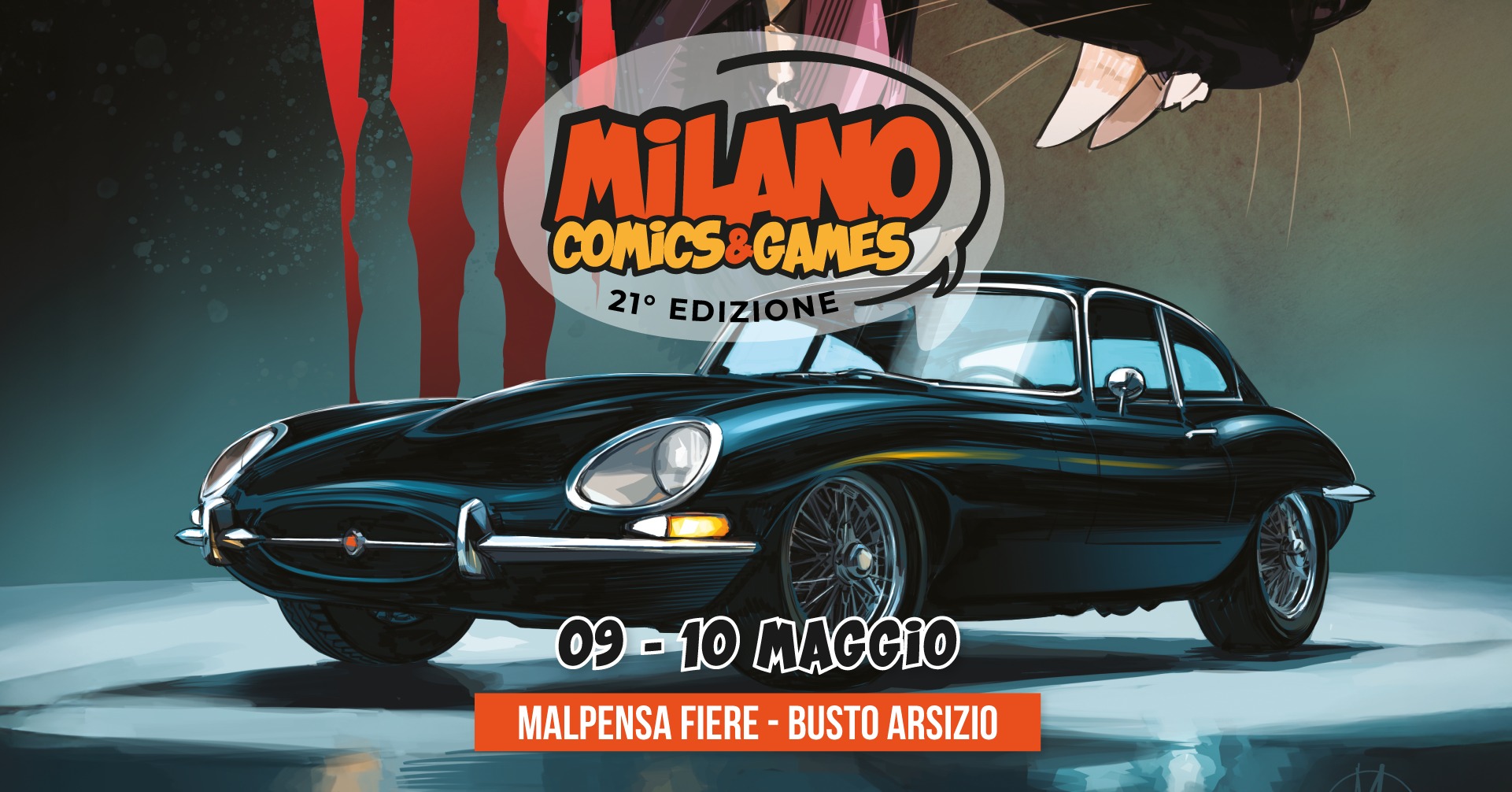 MILANO COMICS AND GAMES Potrebbe essere un'immagine raffigurante il seguente testo "MILANO COMiCS:GAMES 21° EDIZIONE 09-10MAGCIO 09- 10 MAGCIO MALPENSA MALPENSAFIERE-BUSTOARSIZIO FIERE- BUSTO ARSIZIO"