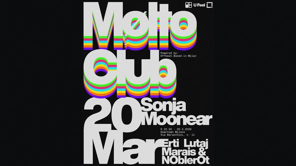 Evento Molto Club pres. Sonja Moonear DOWNTOWN Locandina Molto Club pres. Sonja Moonear DOWNTOWN - venerdì 20 marzo ore 23:00 - 01:00