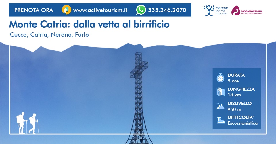 Evento Monte Catria dalla vetta al birrificio Locandina Monte Catria dalla vetta al birrificio - da sabato 4 aprile - domenica 25 ottobre 2026 ore 09:30 ore 16:30