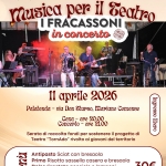 MUSICA PER IL TEATRO | I Fracassoni in Concerto Potrebbe essere un'immagine raffigurante strumento musicale e il seguente testo "JACOPO coni patrocinio della Mariano Comense con supporto di Associazione Oco Mariano Comense collaborozione Croce Associazione Sez. Mariano Comense Insieme per Jacopo APS musica FRACASSONI per il o in concerto CЛy6И MUSIC HAMIVIONDRI 11 aprile 2026 Palatenda ία Don , Mariano Comense Cena -ore 20.00 Concerto ore 21.00 Serata di raccolta fondi per sostenere il progetto di Teatro TornAdo" rivolto ai giovani del territorio Kenenan አክማ/ሞ זבי Vino o birra e αυα inclusi Antipasto Sciat con bresaola Primo Risotto sassella casera e bresaola Dolce Crostata nocciole lamponi Prenotazione obbligatoria al numero 3932666790 o alla mail info@insiemeperjacopo.org 30€"