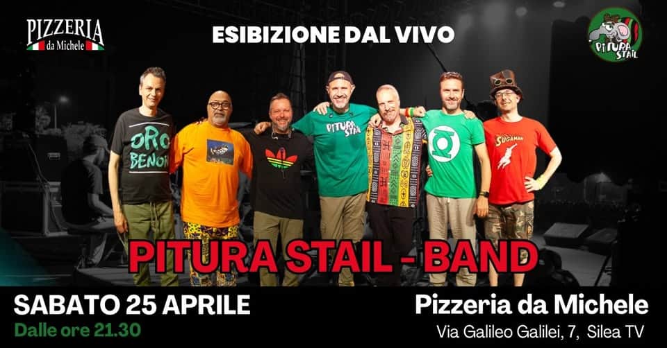 Evento Pitura Stail – Tributo Ai Pitura Freska Cena & Live Show Locandina Pitura Stail – Tributo Ai Pitura Freska Cena & Live Show - sabato 25 aprile ore 21:30 - 23:30