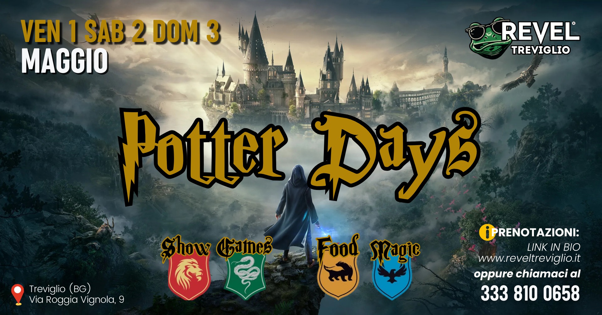 Evento Revel Potter Days Locandina Revel Potter Days - da venerdì 8 gennaio - sabato 9 gennaio 2027 ore 18:00 ore 00:00