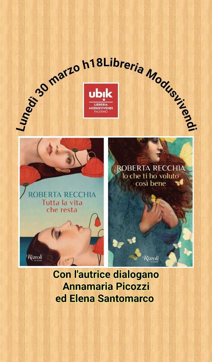 Evento Roberta Recchia a Palermo da Modusvivendi Locandina Roberta Recchia a Palermo da Modusvivendi - lunedì 30 marzo ore 18:00 - 19:30