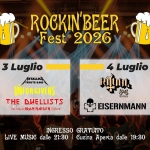 Rockin’beer Fest 2026 Potrebbe essere un'immagine raffigurante birra e il seguente testo "AAR ROCKIN'BEE 'BEER Fest Fest2026 2026 ብ N3Luglio サば Luglio MT ETALLICK TRIBUTE UNFORGIVENS TH DUELLISTS Te KALIAK IRAN MAIDEN TB6иTe 4 Luglio ង นุ้นน आाम्ी EISERNMANN INGRESSO GRATUITO LIVE MUSIC dalle 21:30 Cucina Aperta dalle 19:30"
