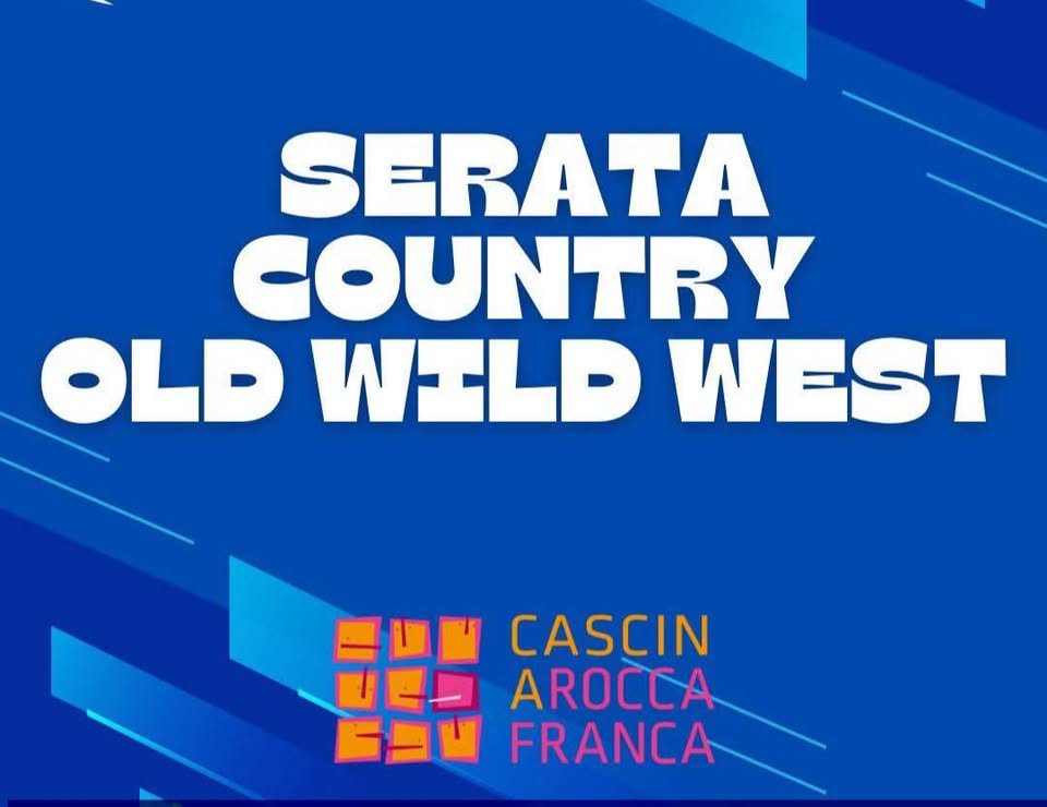 Sabato 4 aprile serata country OLD WILD WEST – Cascina Roccafranca Torino Potrebbe essere un'immagine raffigurante il seguente testo "(asi E asi asi ASSO ASSOCIAZIONI AZIONI SPORT יש SPORTIV TIVESOCI VE A JE TALIANE SERATA COUNTRY OLD WELD WEST CASCIN AROCCA FRANCA"