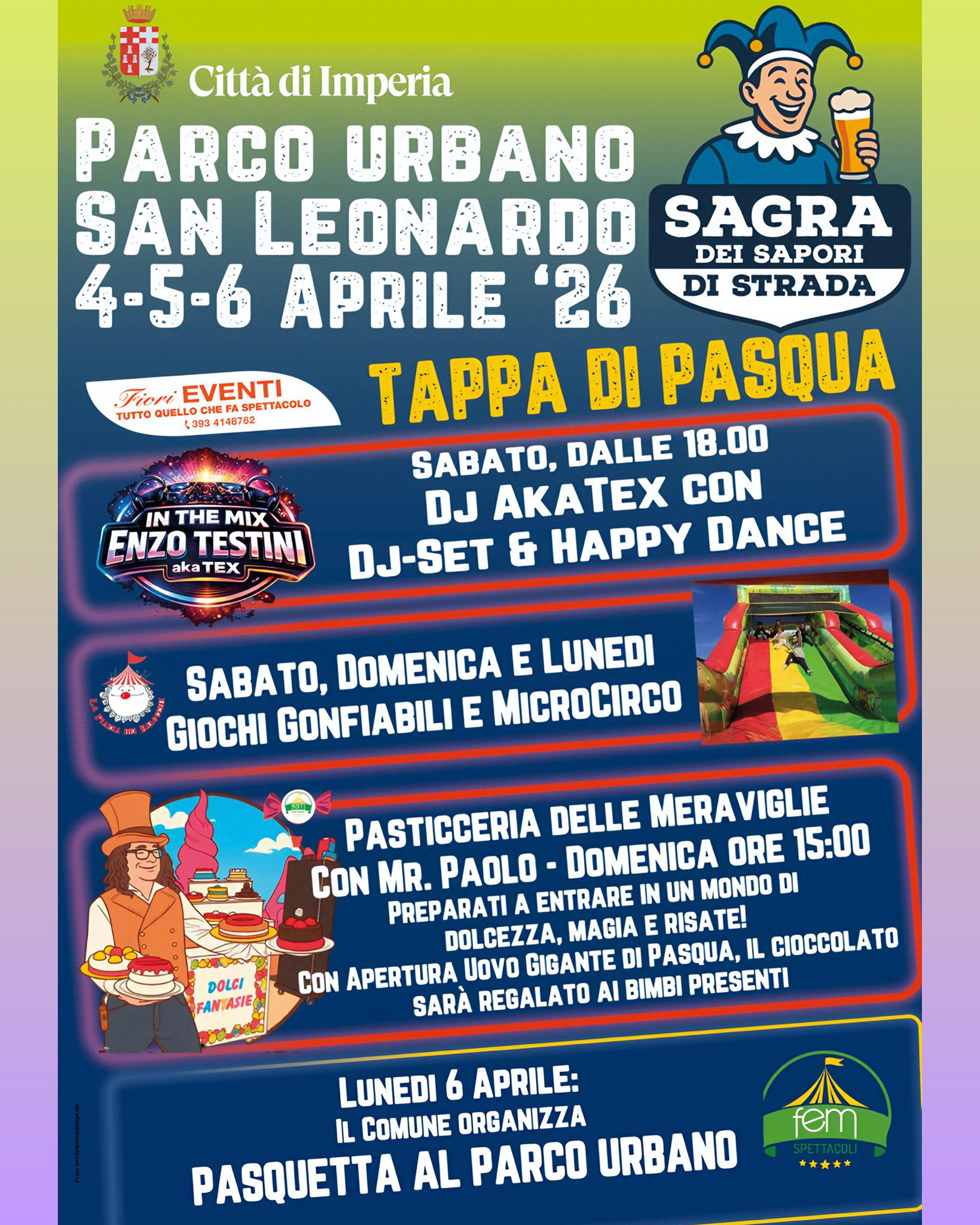 Evento Sagra dei Sapori di Strada – Pasqua 2026 Locandina Sagra dei Sapori di Strada – Pasqua 2026 - sabato 4 aprile ore 11:00 - 13:00