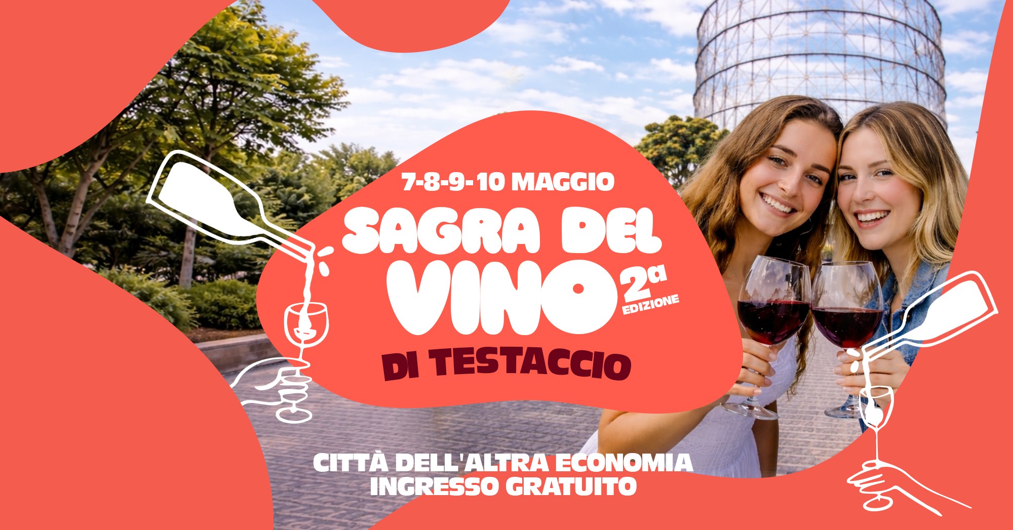 Potrebbe essere un'immagine raffigurante una o più persone e il seguente testo "cлoBAH 7-8-9-1 7-8-9-10MAGGIO 10 MAGGIO SAGRA DEL 2a 2α EDIZIONE TESTACCIO I လ၀မ် CITTĂ DELL DELL'ALTRA ECONOMIA INGRESSO GRATUITO"