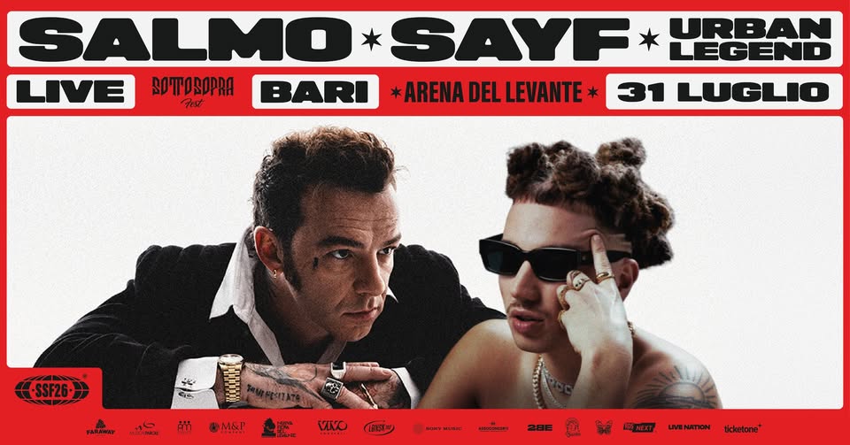 Evento Salmo – Arena Del Levante, Bari Sottosopra Fest Locandina Salmo – Arena Del Levante, Bari Sottosopra Fest - venerdì 31 luglio ore 20:30 - 22:30