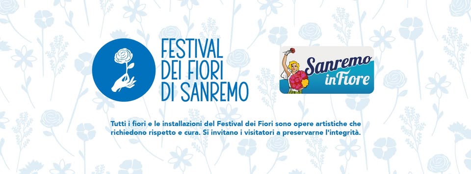 Sanremo in Fiore 2026 – Corso Fiorito Potrebbe essere un'immagine raffigurante il seguente testo "공수수 FESTIVAL DEI FIORI DI SANREMO Sanremo inFiore Tutti fiori le installazioni del Festival dei Fiori sono opere artistiche che richiedono rispetto e cura. Si invitano i visitatori a preservarne l'integrità."